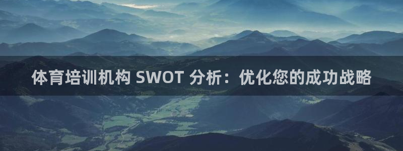富联官方网站入口网址：体育培训机构 SWOT 分析：